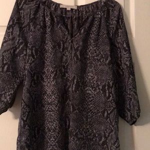 Loft grey and black blouse